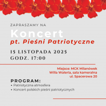 plakat informujący o koncercie patriotycznym 